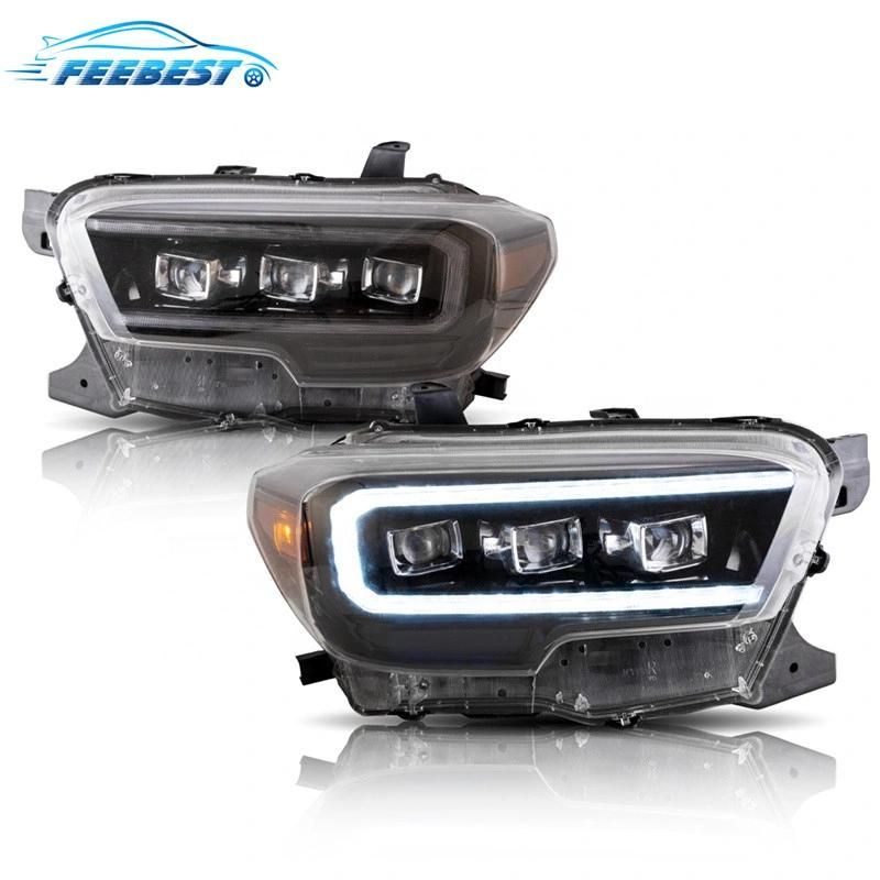 Parabolic Reflector Dynamic DRL Full LED Car Head Light Lamp for Toyota Tacoma Pickup 2015-up Headlight Headlamp