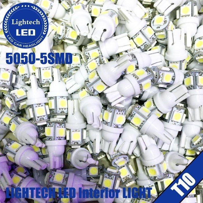 Lightech Wholesale Automobile Interior Light T5 W5w Ice Blue White Red Yellow Pink Purple Green 12V Canbus Map Light 5SMD 5050 T10