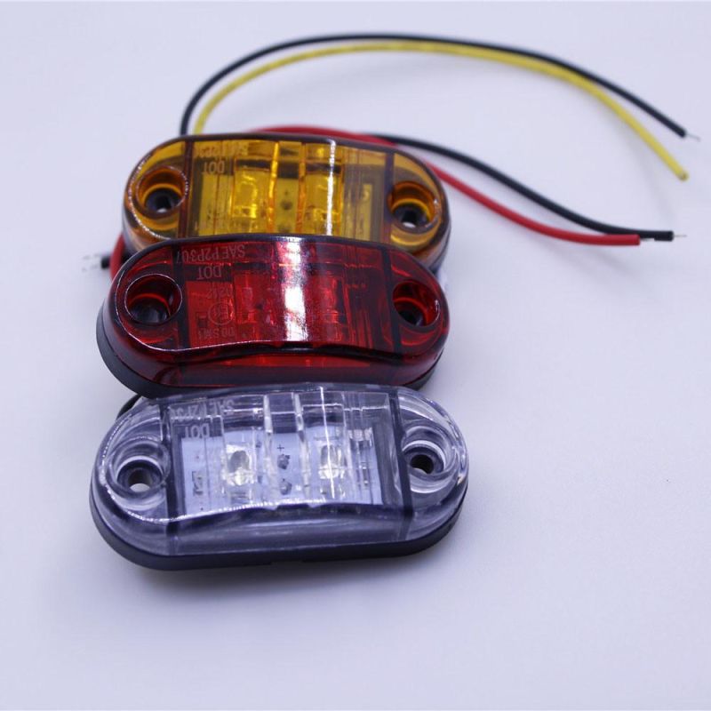 2 LED Amber Oval Mini Clearance Light 12V Boat Side Light for Boat Trailer Trucks