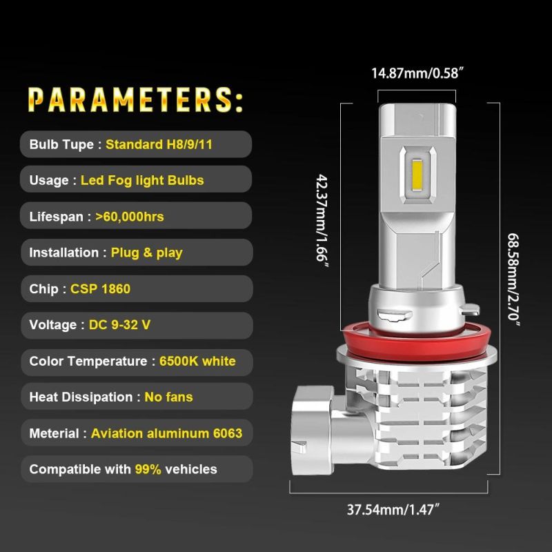 Wholesale High Quality Car LED Hedlight H1 H7 H11 9005 9006 Auto Lamps