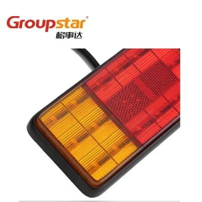 12V Rectangle Truck Trailer Rear Light LED Turn Stop Tail Auto Lamp