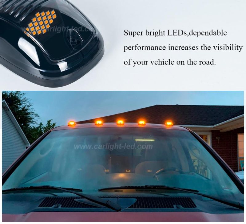 LED Headlight Roof Light Cab Top Roof Amber Warning Marker Light