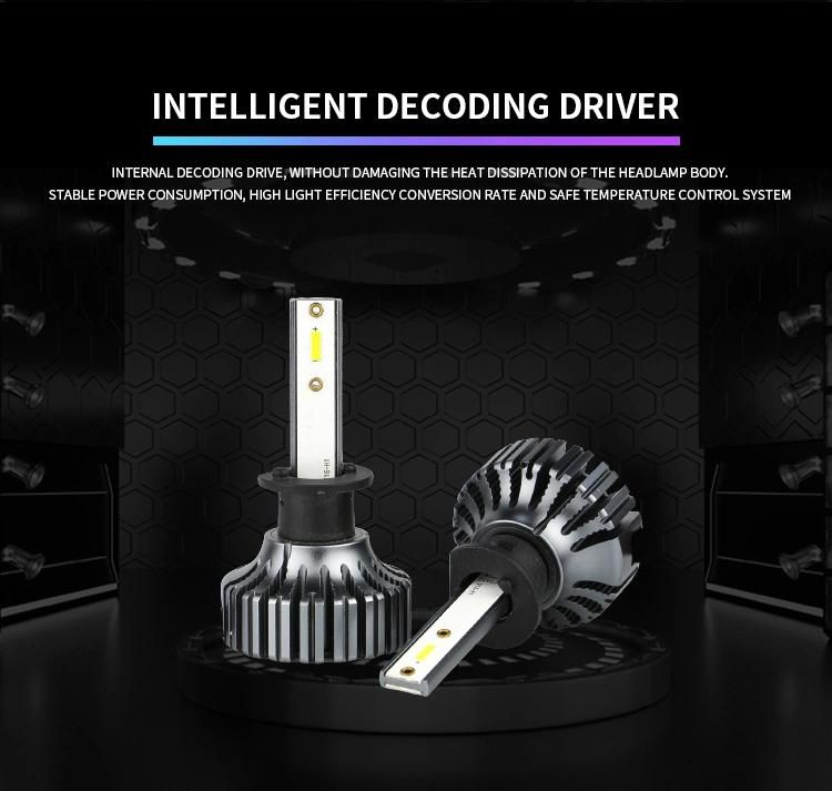 V13 High Power C Ree 40W 12V 24V Turbo Fan Cooling H1 H7 LED 4500lm Canbus Auto F6 Hb2 9005 H11 H7 LED Headlight Bulbs H4 for Car