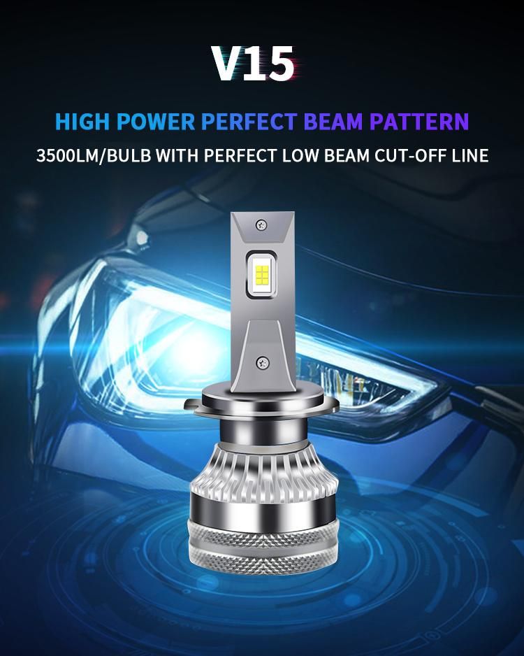 V15 Auto Lighting System Factory Price Super Bright 12V 24V 4500lm 9005 9006 H7 H4 LED Headlight