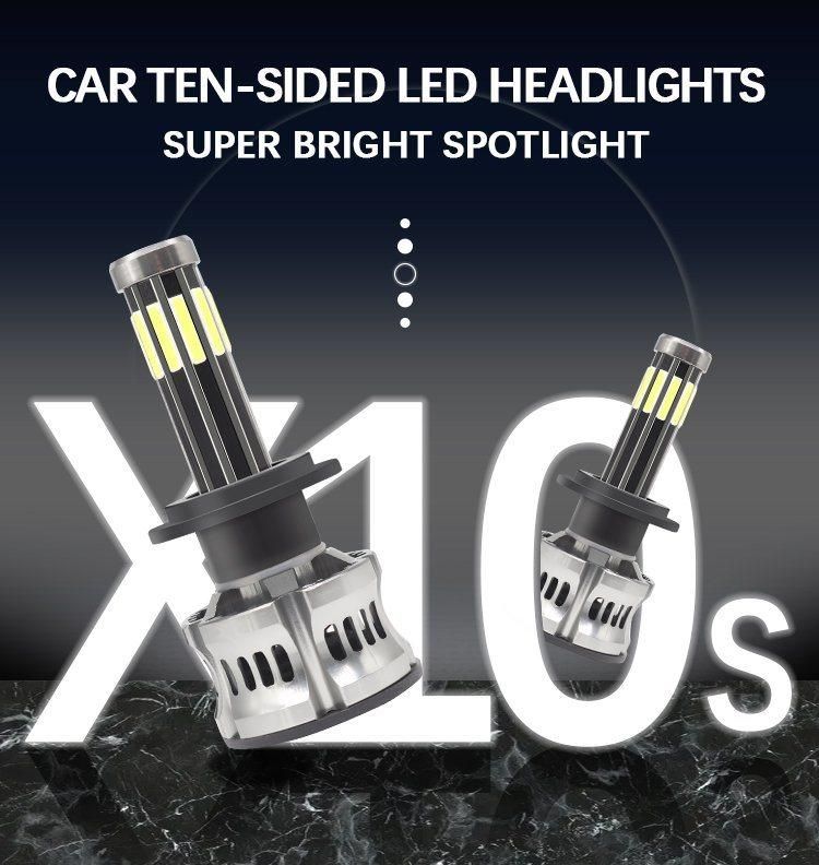 Carolyn Super Brightness 360 Degree Spotlight LED Car Headlamp 10 Side 3000K 4300K 6000K H4 H13 H7 9006 H1 Auto Light Bubs