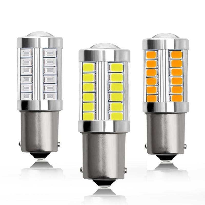 High Quality 1156 Ba15s 1167 Ba15D P21W 5730/5630 33SMD LED Bulb with Len Car Tail Brake Lamp Auto Reverse Lamp