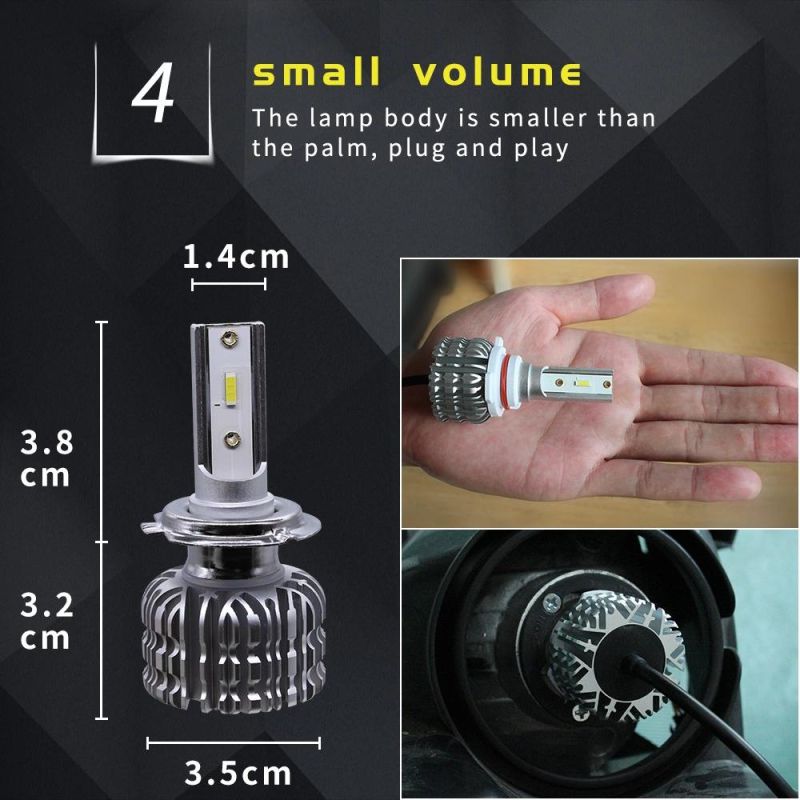 S1 Auto H3 H8 H11 H4 LED H7 Bulb Car Headlight High Low Beam 12V 24V Fog Light Kit Automobile Headlight Bulb