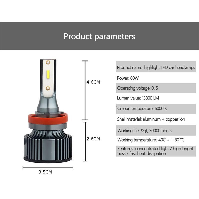 M8 Headlight Automobile LED Headlamp H7 H4 High Brightness LED Headlamp Automobile Headlamp Car Headlight Bulbs Car Accessories 8000lm 4000K