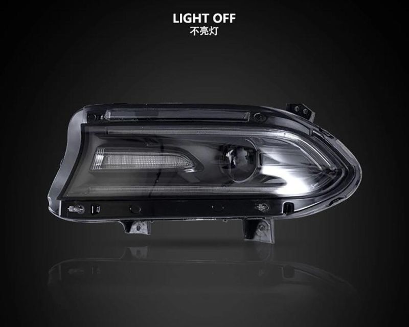 Headlight for Charger LED Headlight 2015-up with LED DRL & Flashing Turn Signal Xenon Project