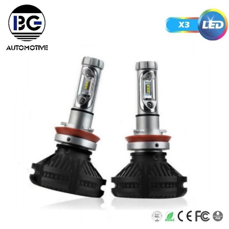 2PCS X3 LED Headlight 30W 6000lm LED Car Headlight H1 H11 9005 H4 9006 H7 LED Car Light