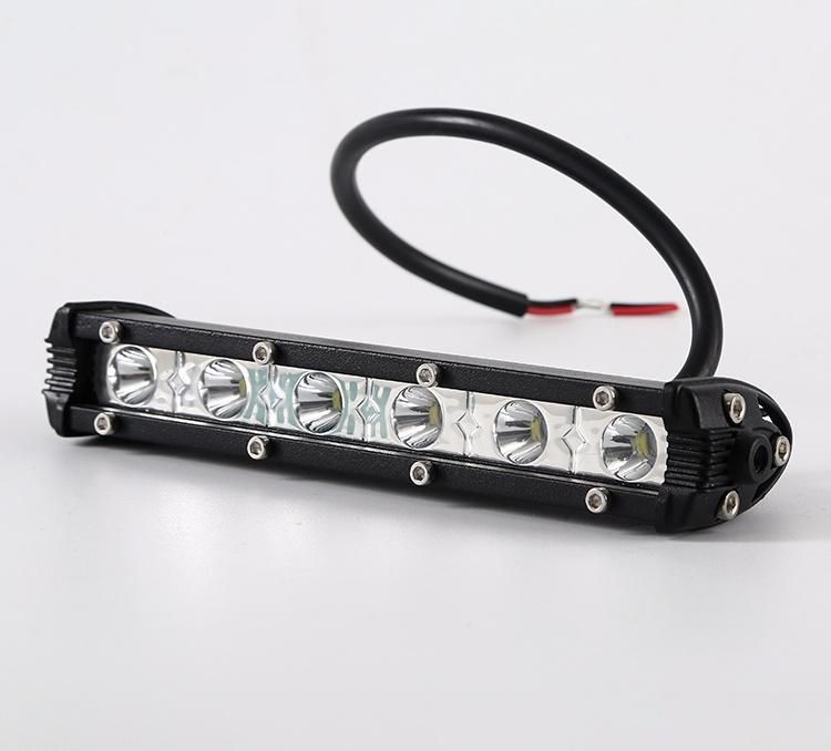 18W Light Bar Working Light 12V 24V Tractor Truck SUV ATV Car Grille Inside Install Single Row of Driving Lamp