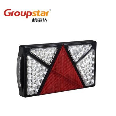 Rectangle 24V Caranvan Tow Truck Indicator Stop Tail Reverse Fog No Plate Reflector Rear Lamp Tail Light LED Trailer