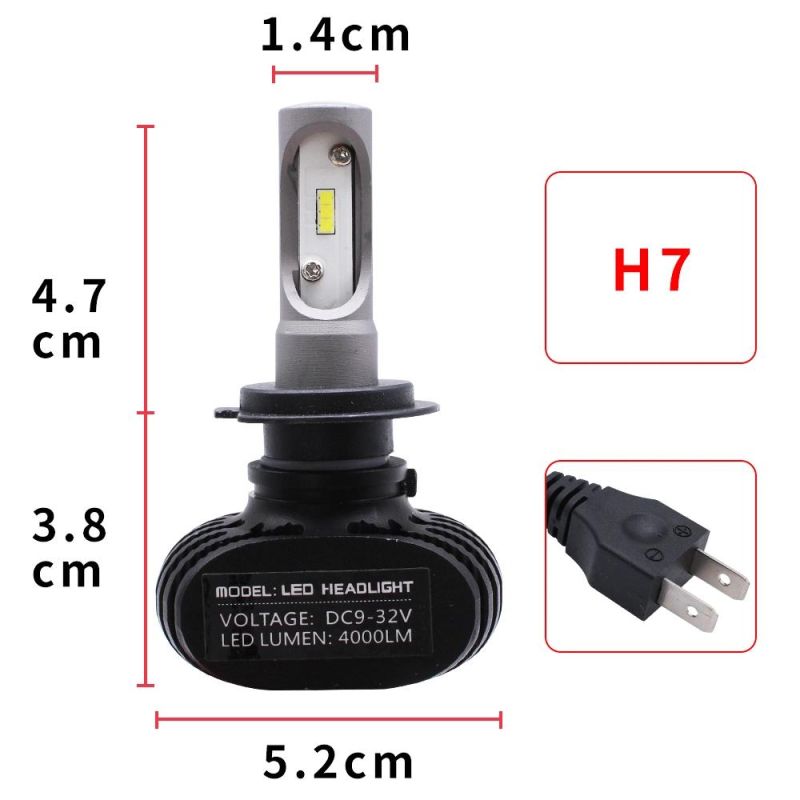 Super Bright Auto 2PCS S1 Auto H3 H8 H11 H4 LED H7 Bulb Car Headlight High Low Beam 50W 8000lm 12V 24V Fog Light Kit