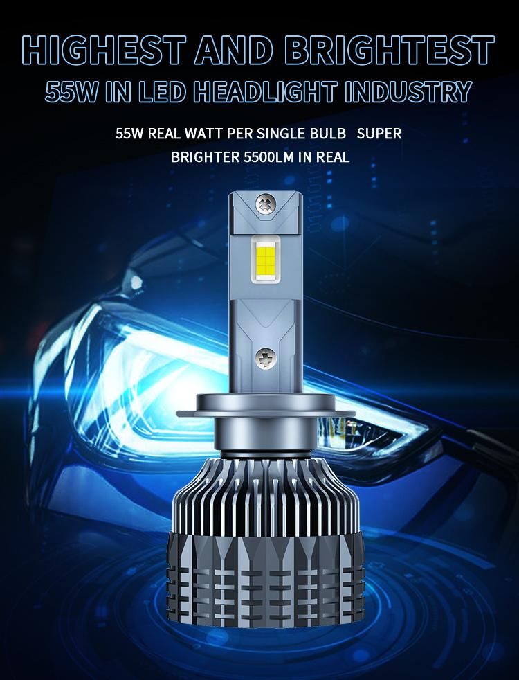 High Power 5500lm 55W LED EMC Canbus Car LED H7 LED, Auto Fan Car LED Headlamp