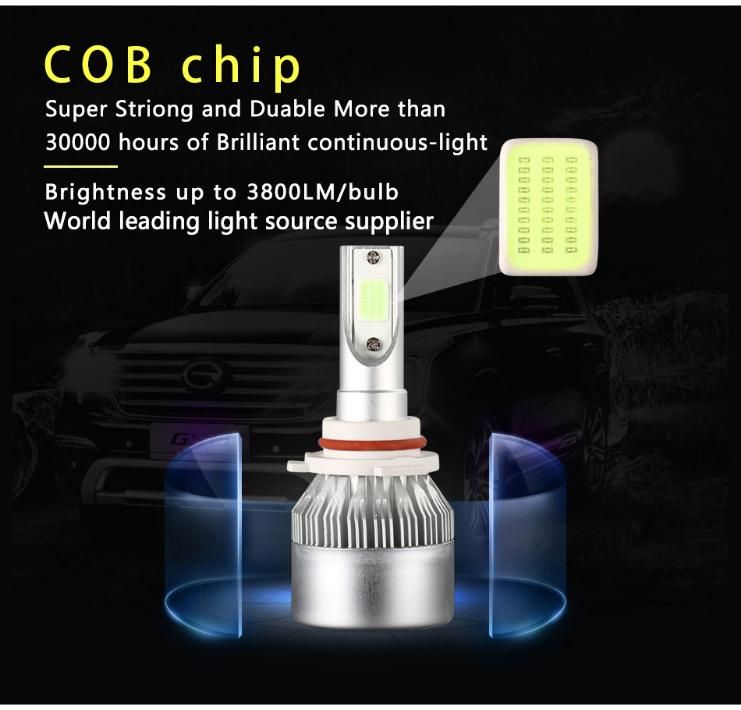 Manufacturer S2 C6 K5 COB LED Headlight H1 H7 H11 9005 9006 9012/Hir2 72W 8000lm LED Headlamp Lamp Fog Work Light SUV Truck