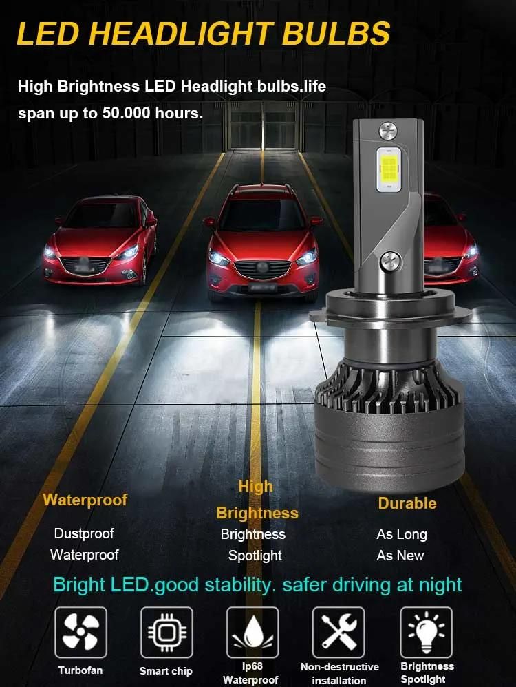 Car LED Light All in One HID LED Headlights Canbus K7 LED Headlight Imported LED Chip 12 Months 9006 12V CE RoHS 6000K