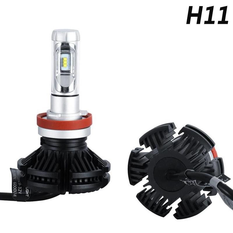 High Quality 2PCS All in One X3 Zes Chip H7 LED Auto Headlight H4 H1 9005 9006 H11 50W 6000K Car Front Bulb Auto Lights