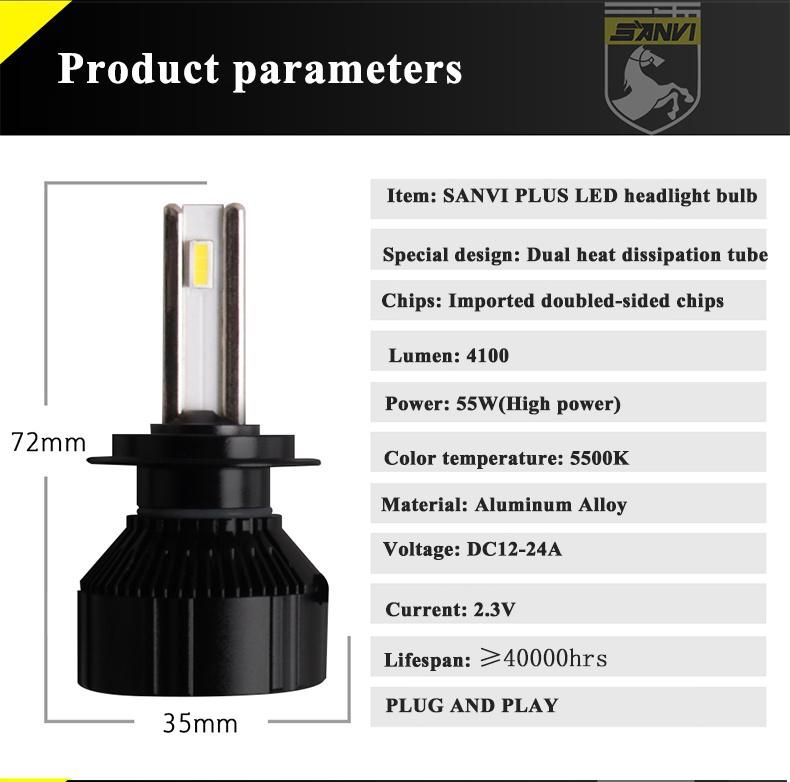 Car Head Light Bulb LED IP68 12V 55W 6000K High Lumen Auto Newest LED Bulbs Car Headlamp Car Headlighting LED Auto Bulbs