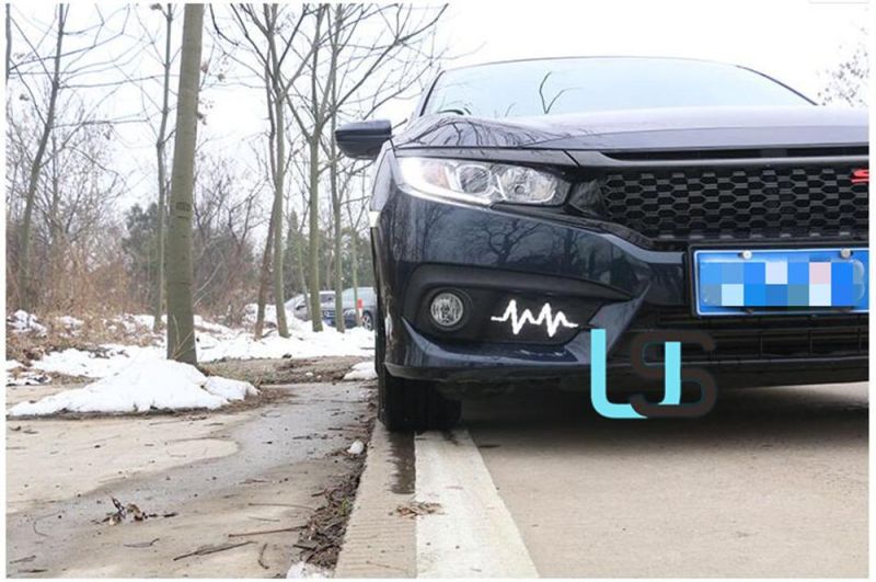 Waterproof Brake Reverse Front Bumper Fog Lamp Turn Signal LED Driving Daytime Running Lights DRL Assembly Fit for Honda Civic 2019 -2021 10th Gen