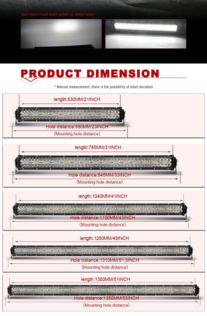 Auto Lighting System LED Light Bar 4X4 off Road Truck Barra LED 3 Rows LED Light Bar