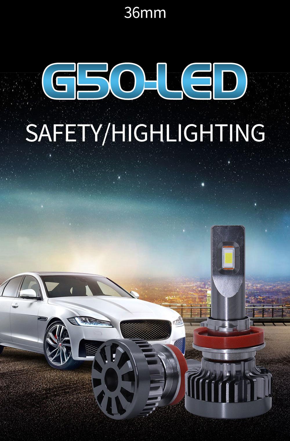 Powerful Product G50 Car LED Headlight H1 H3 H4 H7 H11 9005 9006 Gt5 LED Headlight Auto Headlamps 6000K 9000lm LED Headlight Auto Lamps