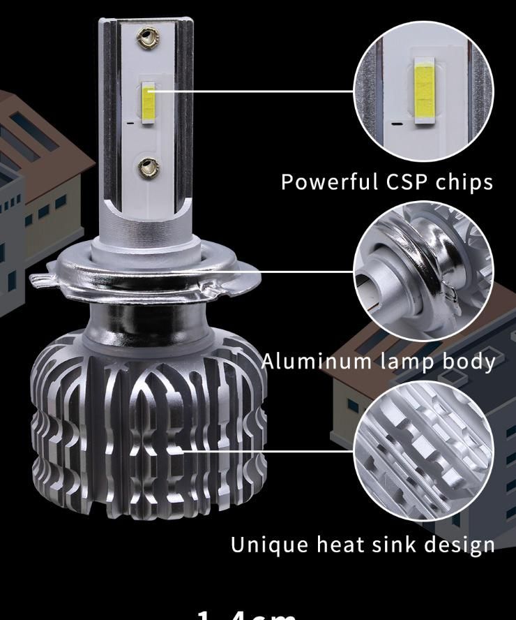 K1 LED Headlight Fanless Bulbs H7 H4 H11 H8 H1 9005 Hb3 9006 Hb4 880 50W 8000lm Csp 12V Car Lights Accessories