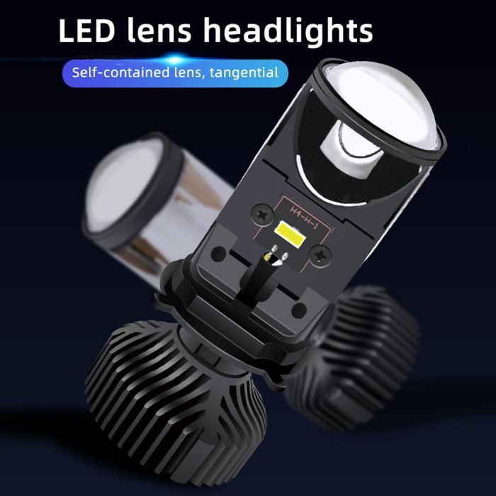 Quality Product 2PCS H4 Car Lights LED Headlights Fisheye Lamp Hi/Lo Beam Bulb HD Spotlight Lens 60W 6000K 8000lm Car Accessories LED Headlight Auto Bulbs