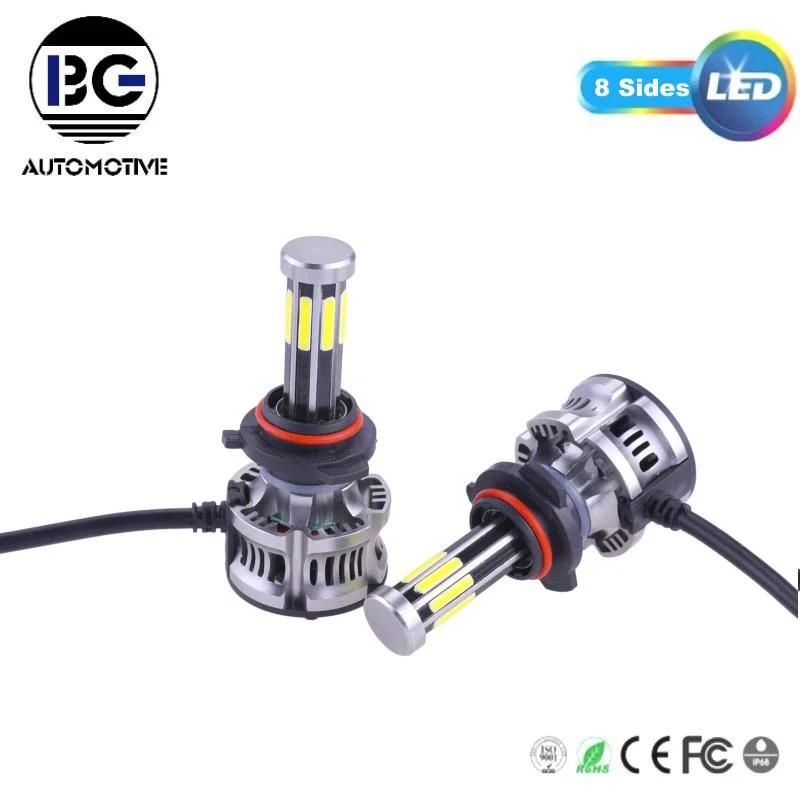 Factory Wholesale Waterproof 12 Months Warranty Car H4 8 Sides LED Headlight 9005