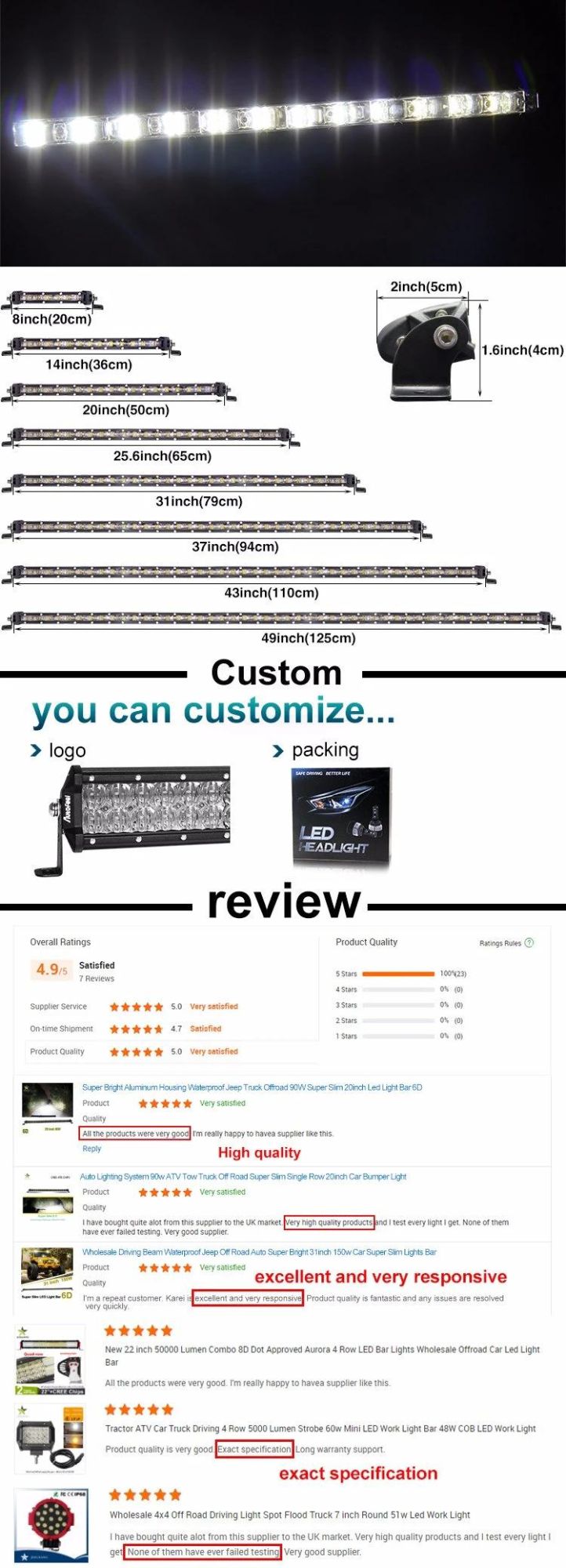 LED Light Bar 20 Inch Driving Beam Lights Driving Beam 6D Slim off Road LED Bar for Jeep