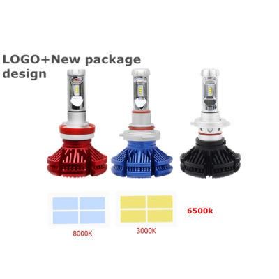 3000K 6500K 8000K 55W 16000lm X3 H13 H11 9005 9012 D1s LED Bulb H7 LED Car H4 Auto LED Headlight