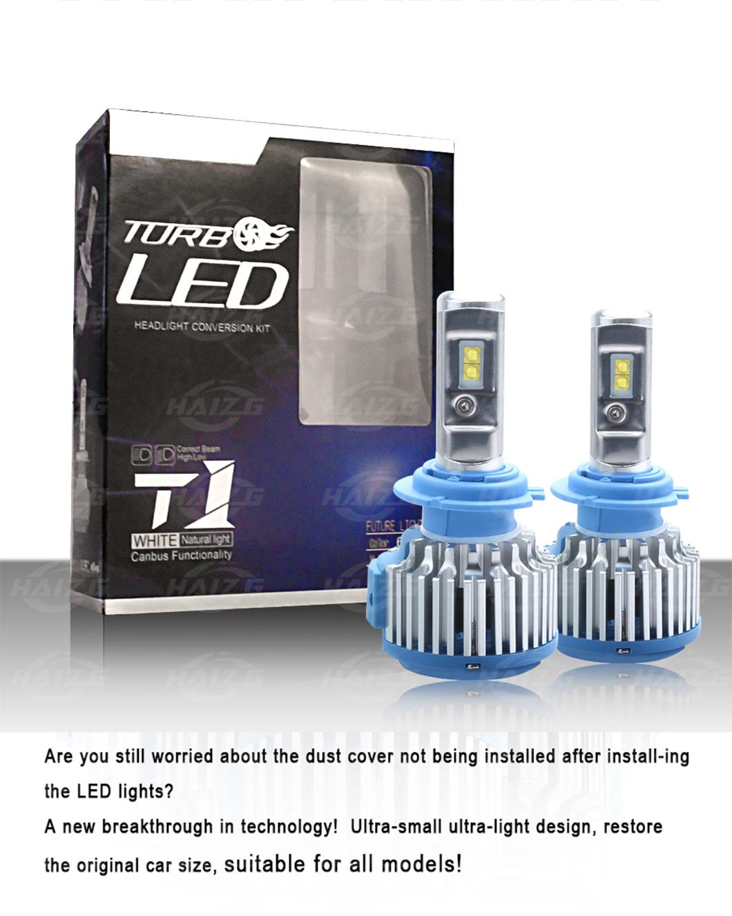 Haizg T1 H4 LED Headlight Kit 50W 8000lm H1 H3 H7 H8 H9 H11 Hb3 Hb4 Fun LED Bulb Light Fog Light Drive Kit Luz LED Focos LED Kit Car LED