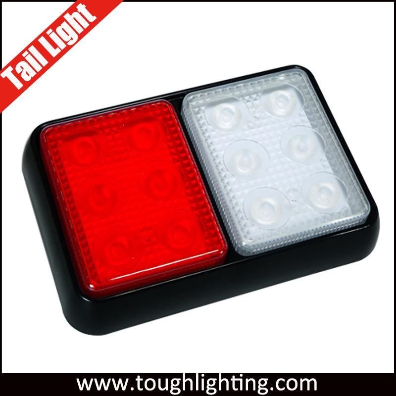 Factory High Quality 12V 24V 12PCS LED Rectangle Auto Vehicle Stop Turn Rear Tail Light for Truck Trailer Marine with E-MARK