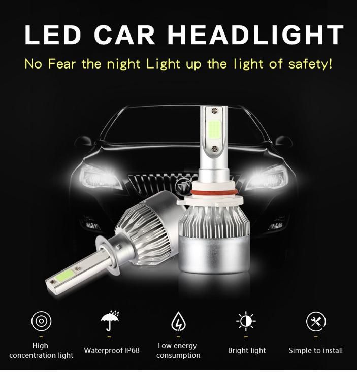 S2 Car Headlight H4 LED H7 H11 H8 Hb4 H1 H3 9005 Hb3 Auto Lamps72W 8000lm Car Headlight Accessories 6500K 4300K 8000K LED Fog Light