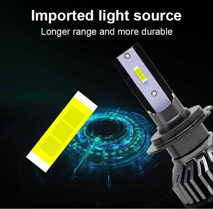 F2 2 Csp Chip H7 LED 8000lm Mini Car Headlight Bulbs Auto Lamp H1 H4 LED H11 H8 Hb3 9005 Hb4 Car Fog Bulb 6000K 12V 24V