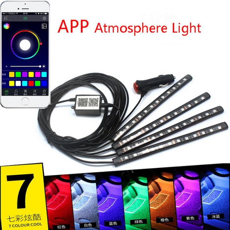 12V Color Changing Car Styling RGB LED Wheel Light for Car Interior Atmosphere Music Lighting