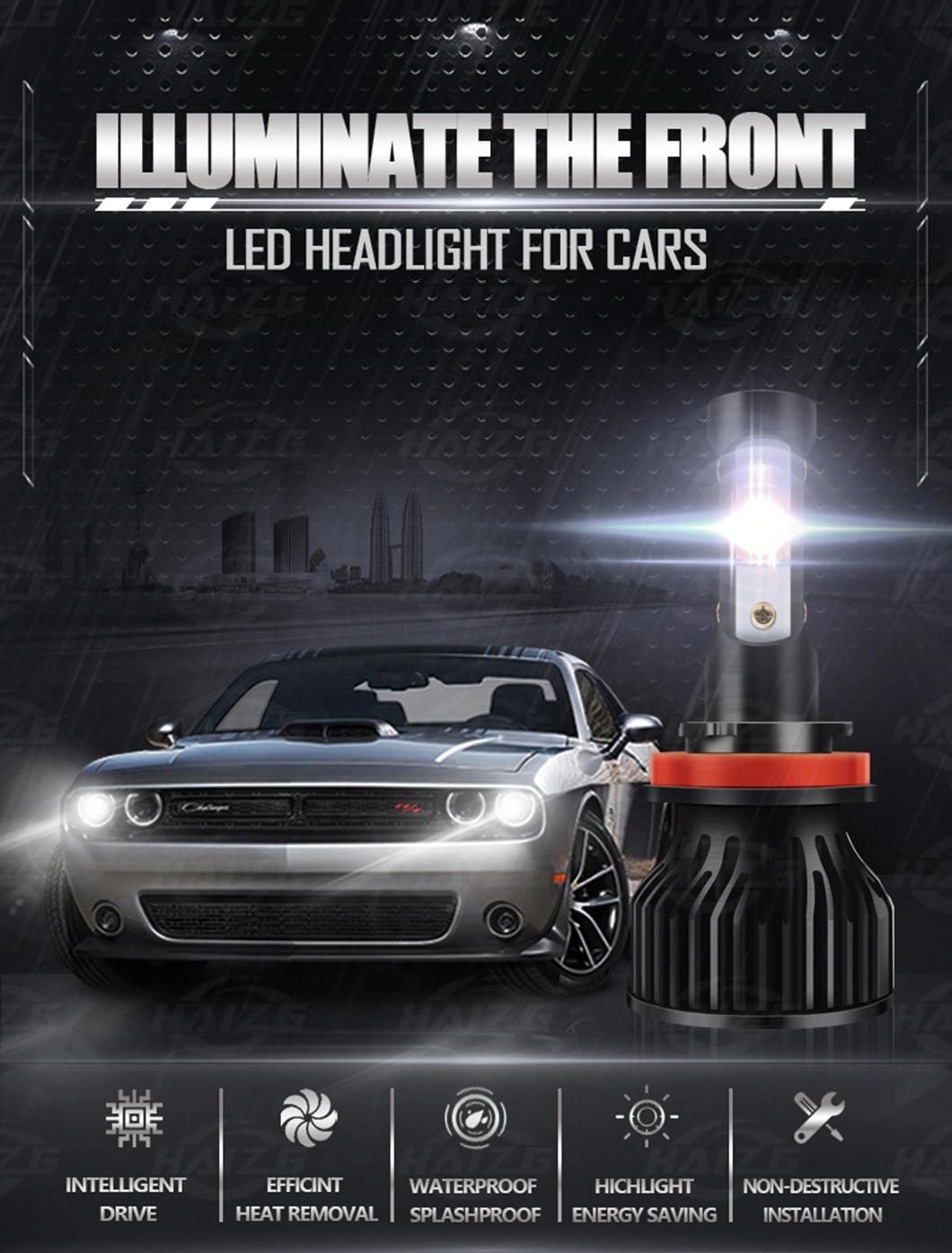 Haizg New S2 COB LED Car Headlights Bulbs Super Bright Focos LED Premium H1 H3 H4 H7 9005 9006 H11 LED Bulb 4 Sides LED Headlight