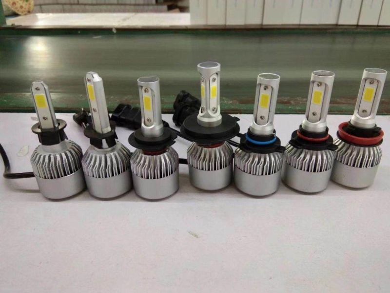 Hot Selling S2 H4 H7 H13 H11 H1 9005 9006 H3 9004 9007 9012 COB LED Headlight 72W 8000lm Car LED Bulb Auto Lamps 4300K 6500K 12V HID