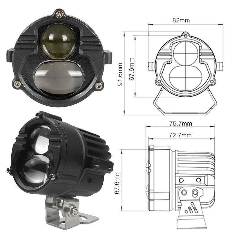 New Highlight Double Light Lens U30 Car Headlight 12V 70W 14000lm Csp High Power 6000K 3000K Motorcycle Light Bulb Lens Bulb