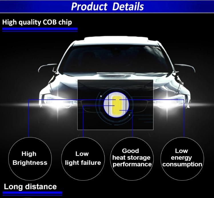 Cheapest Product Two Pieces LED Headlight Auto Lamps S2 COB Chips 72W 8000lm 6500K for 9V to 36V Lighting Range Auto Headlights