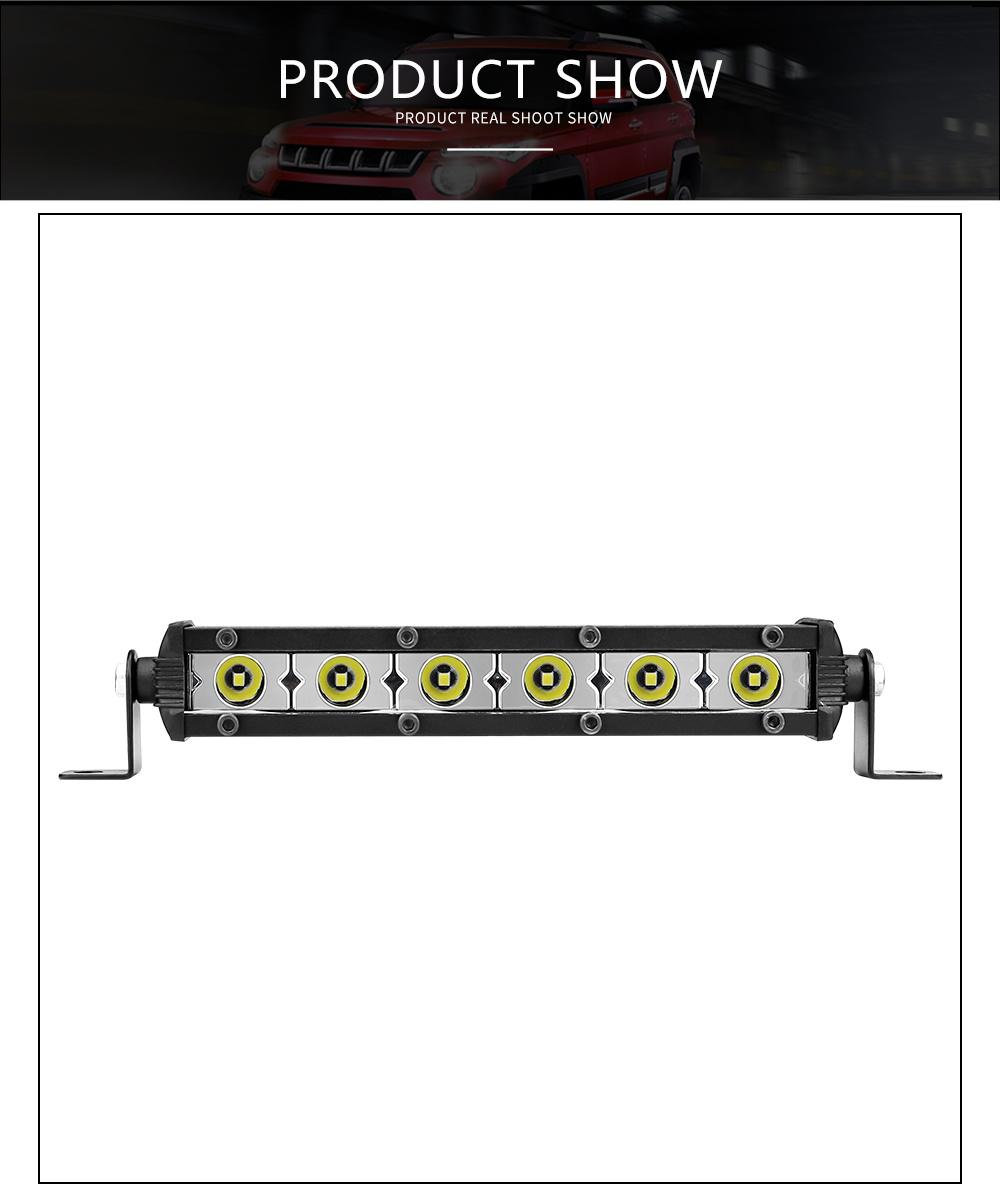 Dxz Single Row 3030 Light Bar 18W 6LED 6000K 12-24V Work Light Auto Parts Car Accessories Spotlight