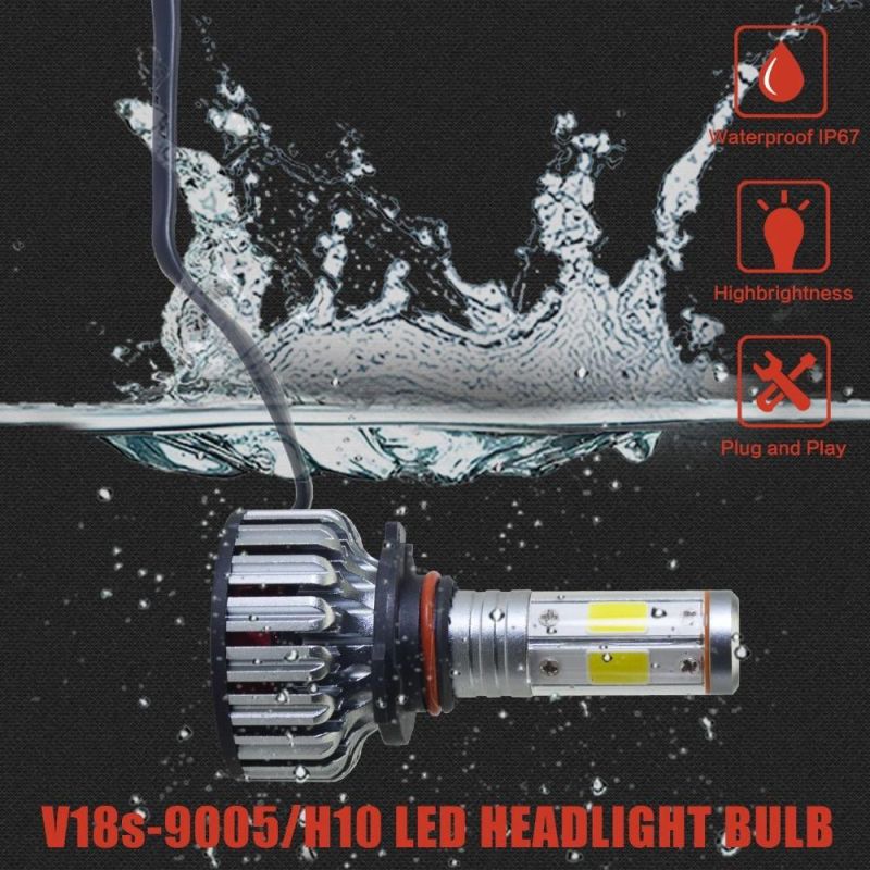 High Quality 4 Sides LED Headlight H7 LED H4 Car Headlight Bulbs 2PCS 6500K 12000lm 360 Degree High Power LED Auto Lamps