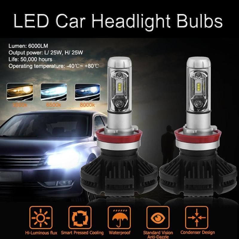 X3 Series High/Dipped Beam12V 24V H7 LED Headlights H4 LED Bulb Car Light 6000K SUV 12000lm Headlight Kit Automobile Head Light 50W