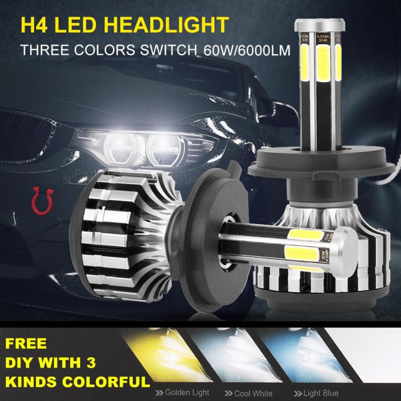 New LED X6 6side Headlight High Brightess H1 H3 H4 9005 H13 12V COB 6000K 100W 10000lm Car LED Headlight Canbus Auto Headlamp