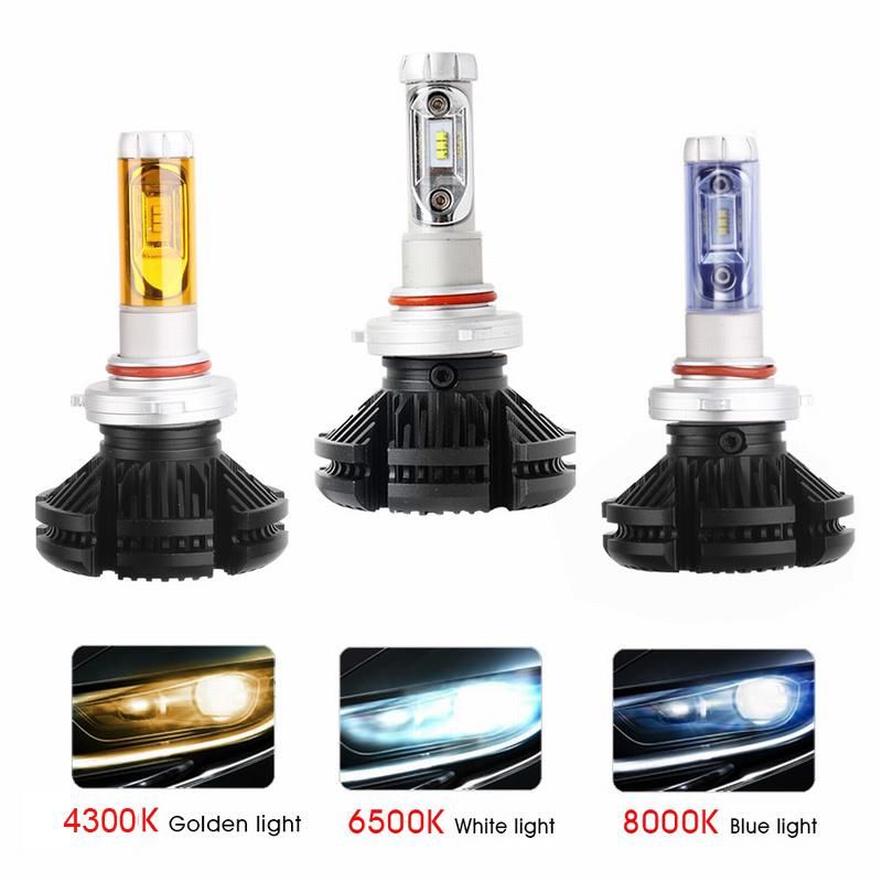 High Quality 2PCS All in One X3 Zes Chip H7 LED Auto Headlight H4 H1 9005 9006 H11 50W 6000K Car Front Bulb Auto Lights