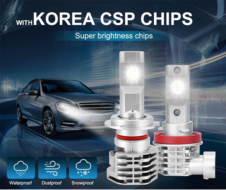 Auto Light H4 Car Headlight with Korea Csp Chips H7 LED H11 H8 H9 Fog Lamp Mini Headlamp Light 12V 9005 Hb3 9006 Hb4 LED H7 Bulb Kit