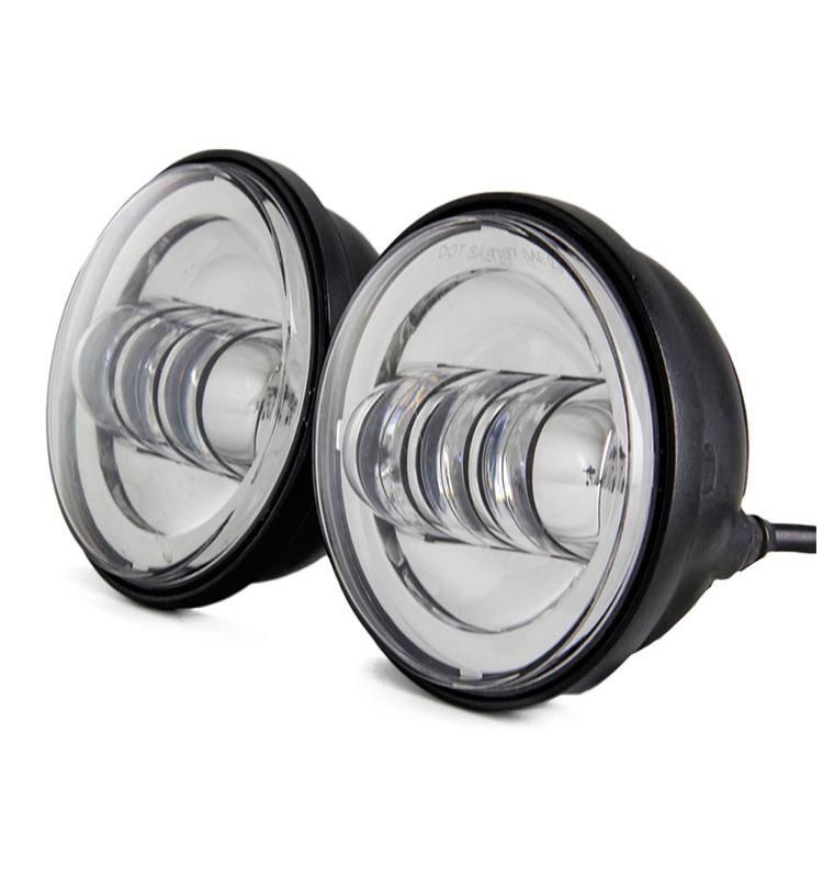 Black Chrome 30W 4-1/2" 4.5 Inch LED Passing Light for Harley Motorcycle Fog Lights 4.5"