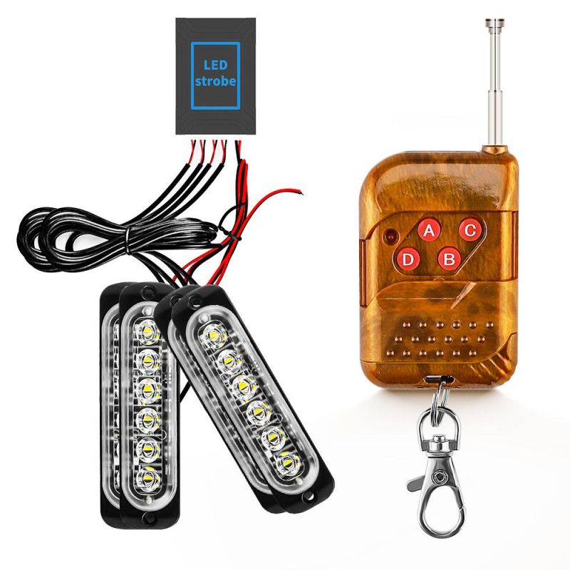 Dxz Car 12V 4in1 LED Car Eagle Eye Emergency Strobe Lights Remote Control Kit