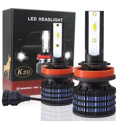 High Power K20 LED Headlight 80W 12000lm Highlight H7 H4 9005 9006 H1 6000K 9-32V Csp Chip LED Headlight Bulb High Beam Low Beam Lights