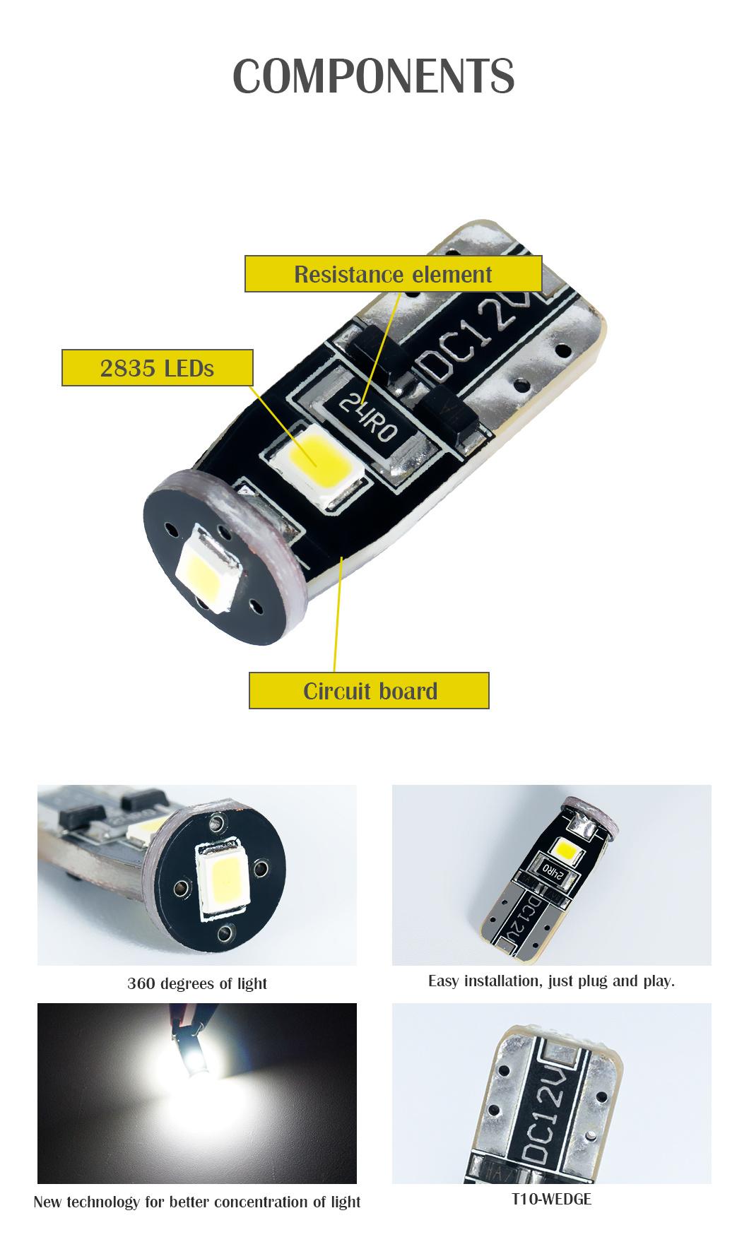 T10 Wedge Instrument Bulb Auto Car Lights