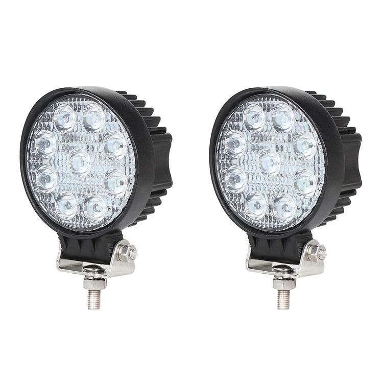 27W Round Work Light 4X4 Truck SUV UTV ATV Offroad 12V 24V E27 LED Spotlights for Car Offroad Work Light Flood Lamp Tractor